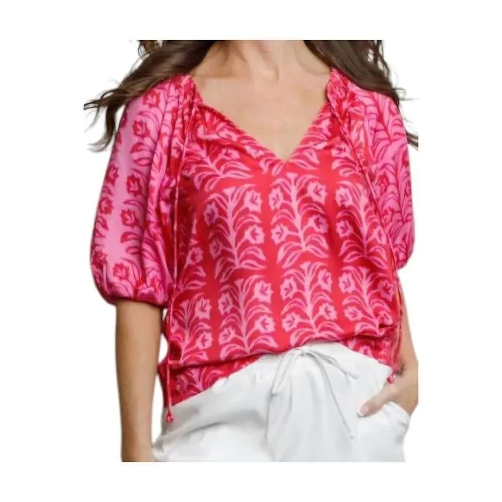 OMIKA isla blouse in Leya Flamingo Sz Medium